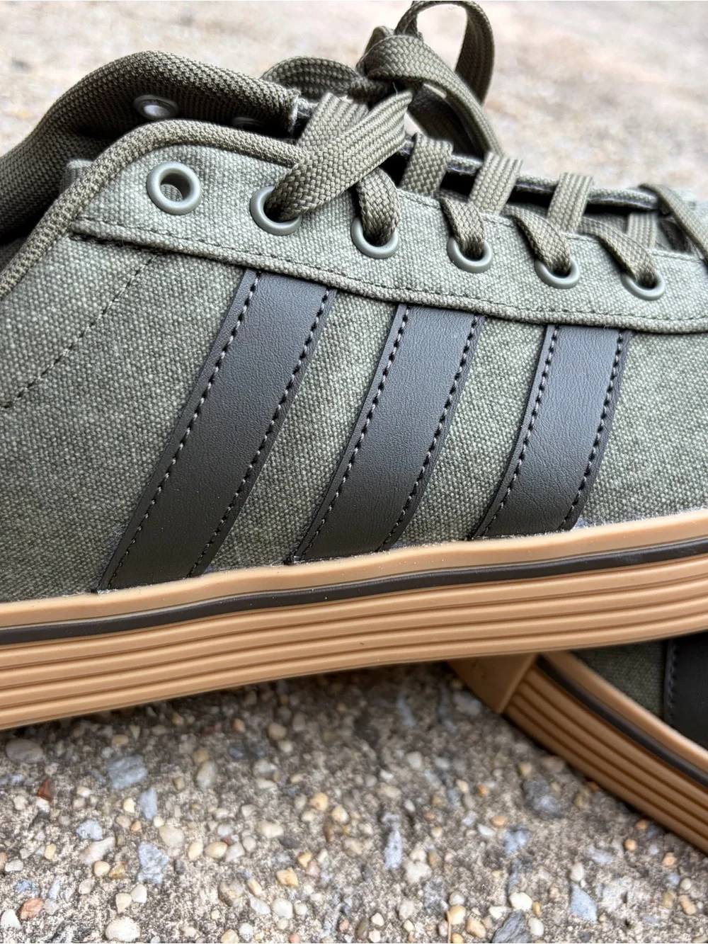 New! Men's army green Canvas Low-Top adidas Sneakers